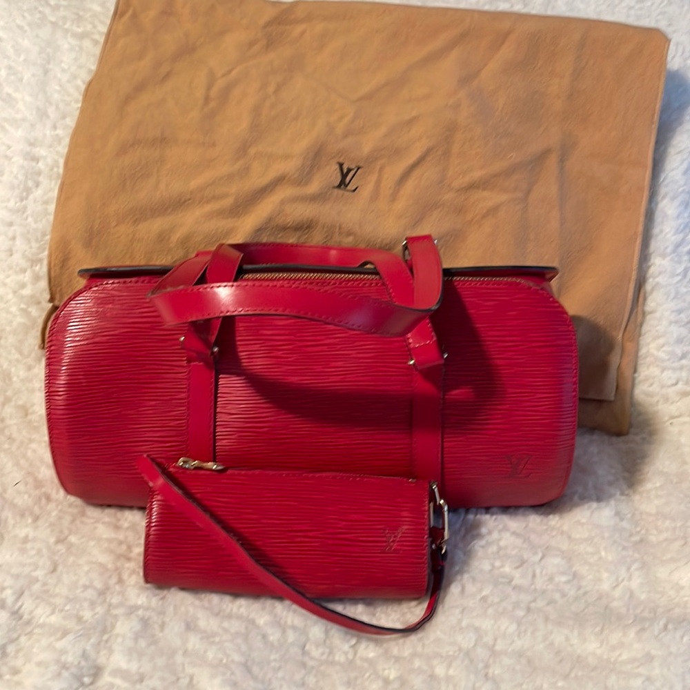 Louis Vuitton Soufflot Epi with mini in Red